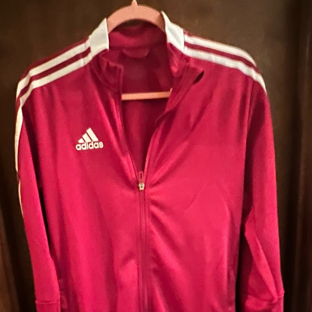 Red adidas track jacket